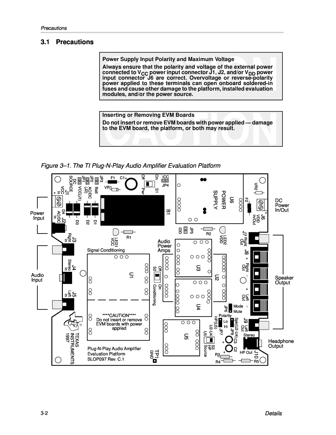 Texas Instruments SLOU023A manual Precautions, Details 