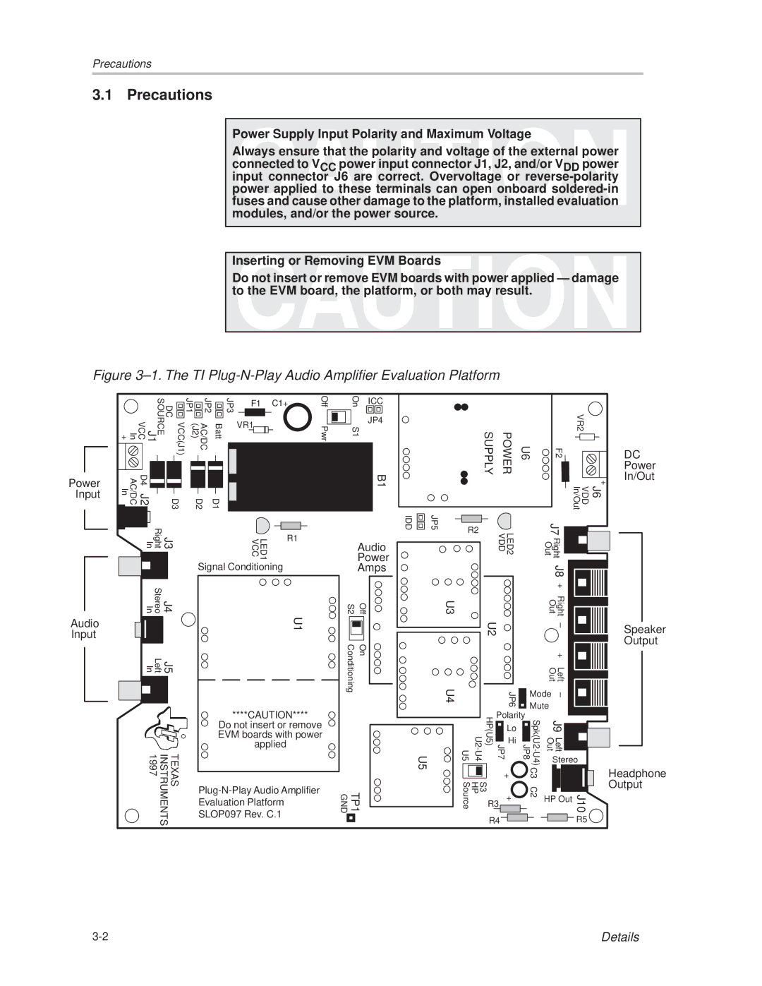 Texas Instruments SLOU025 manual ±1. The TI Plug-N-Play Audio Amplifier Evaluation Platform 