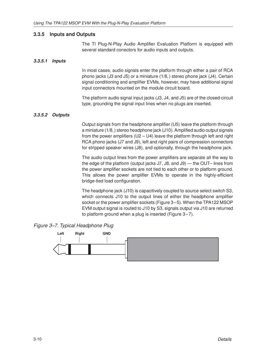 Texas Instruments SLOU025 manual Inputs and Outputs 