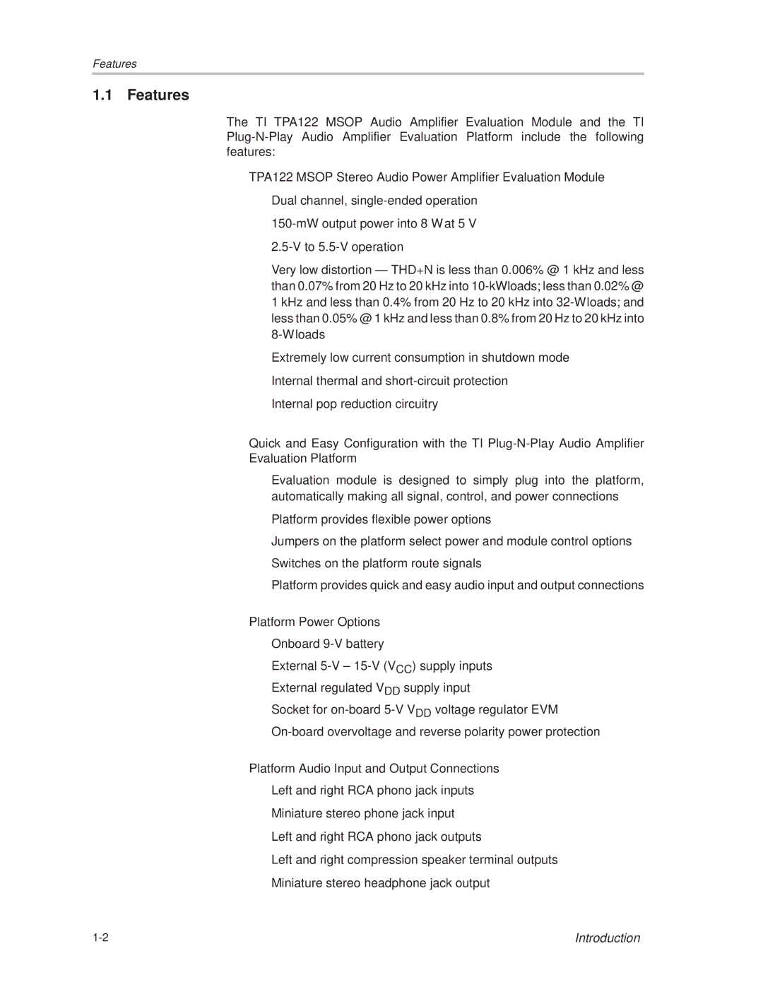 Texas Instruments SLOU025 manual Features 