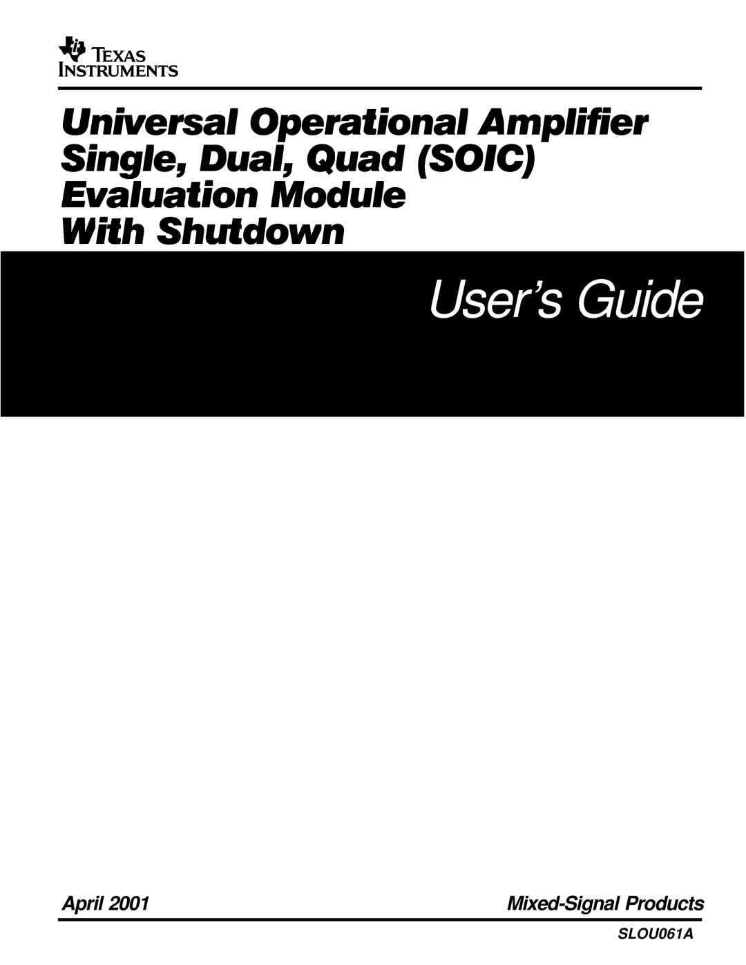 Texas Instruments SLOU061A manual User’s Guide 