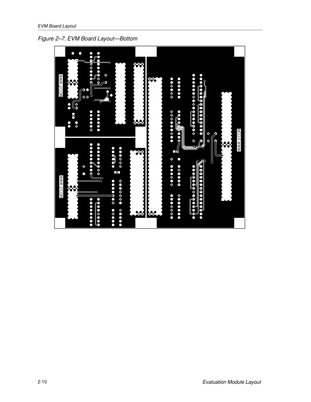 Texas Instruments SLOU061A manual EVM Board Layout-Bottom 