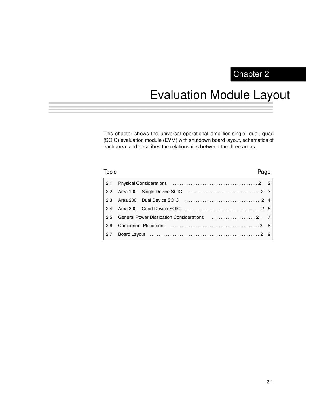 Texas Instruments SLOU061A manual Evaluation Module Layout 