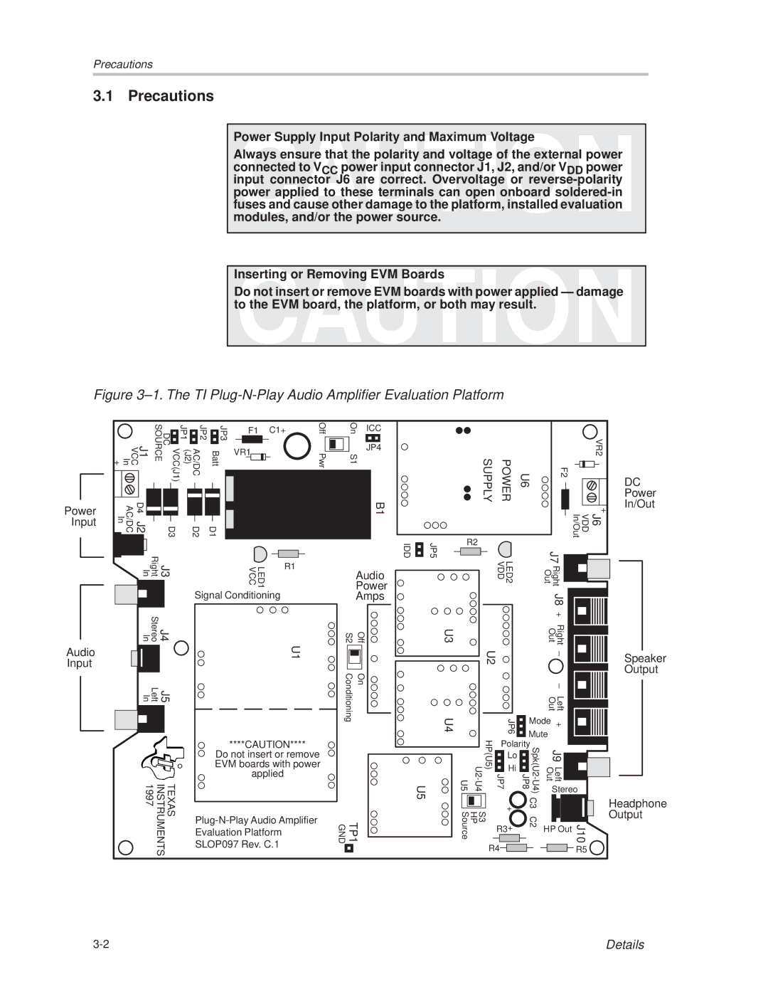 Texas Instruments SLOU082 manual ±1. The TI Plug-N-Play Audio Amplifier Evaluation Platform 