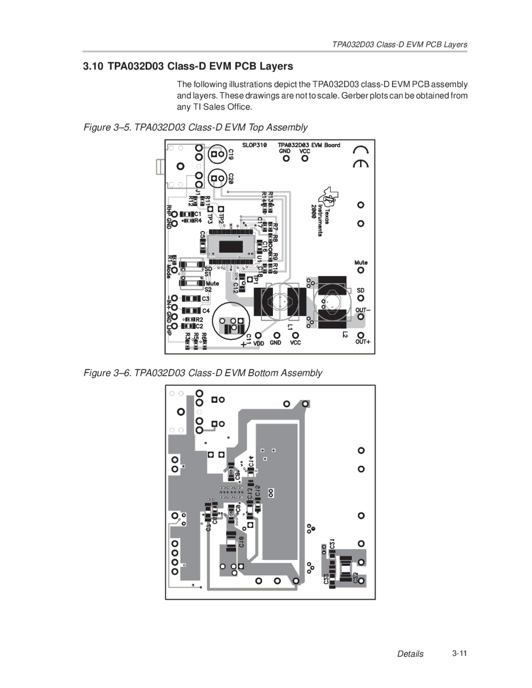 Texas Instruments SLOU082 manual 10 TPA032D03 Class-D EVM PCB Layers, ±5. TPA032D03 Class-D EVM Top Assembly 