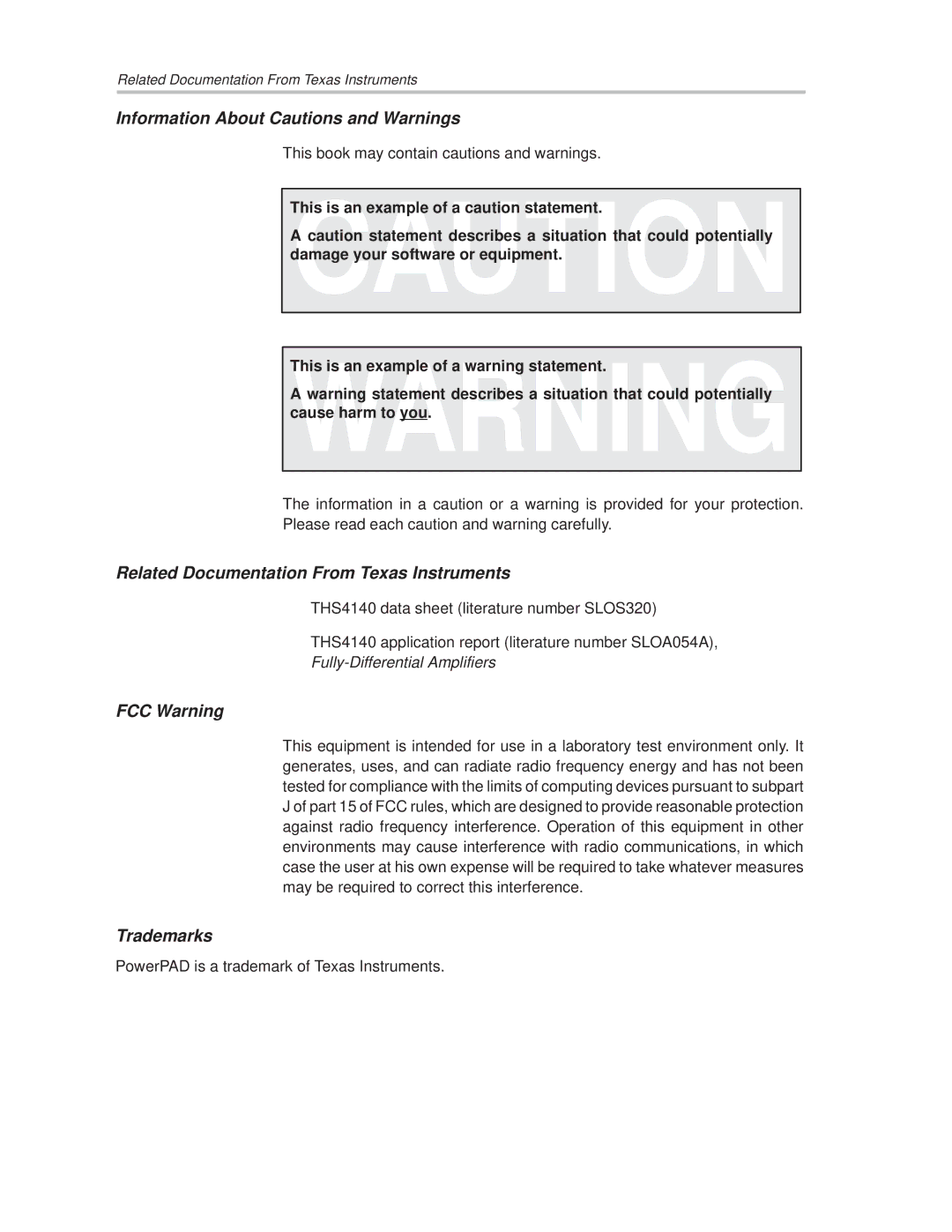 Texas Instruments SLOU106 manual Trademarks 