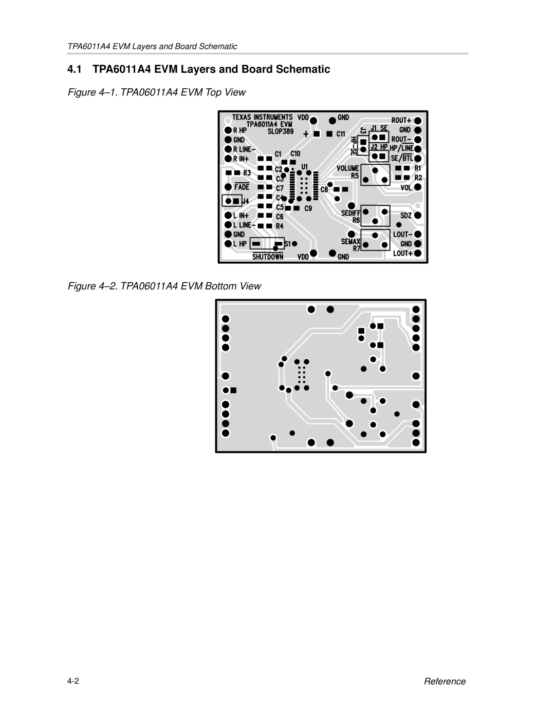 Texas Instruments SLOU121 manual TPA6011A4 EVM Layers and Board Schematic, Reference 