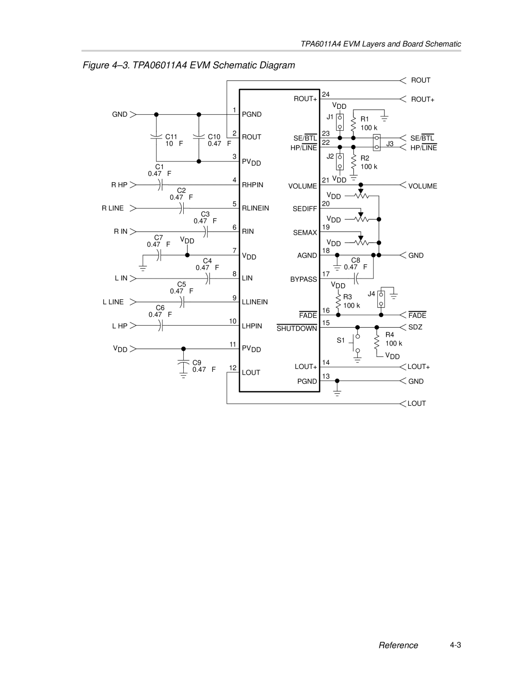 Texas Instruments SLOU121 manual TPA06011A4 EVM Schematic Diagram 