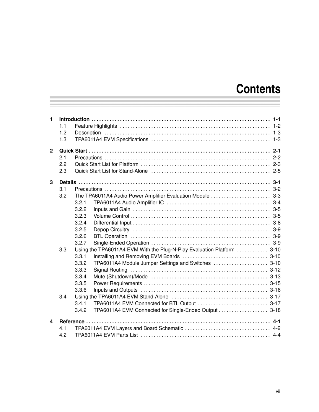 Texas Instruments SLOU121 manual Contents 