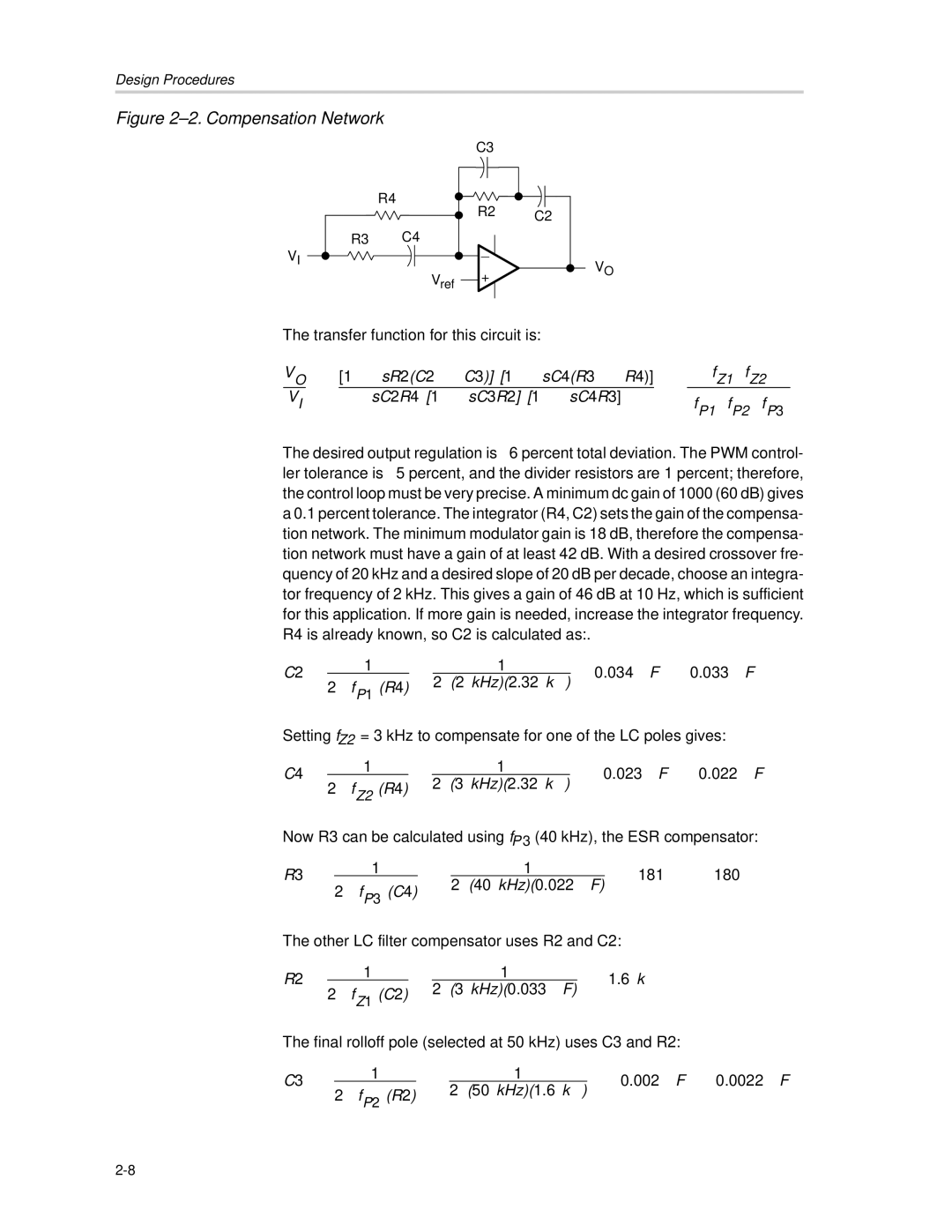 Texas Instruments SLVP089 manual Compensation Network 