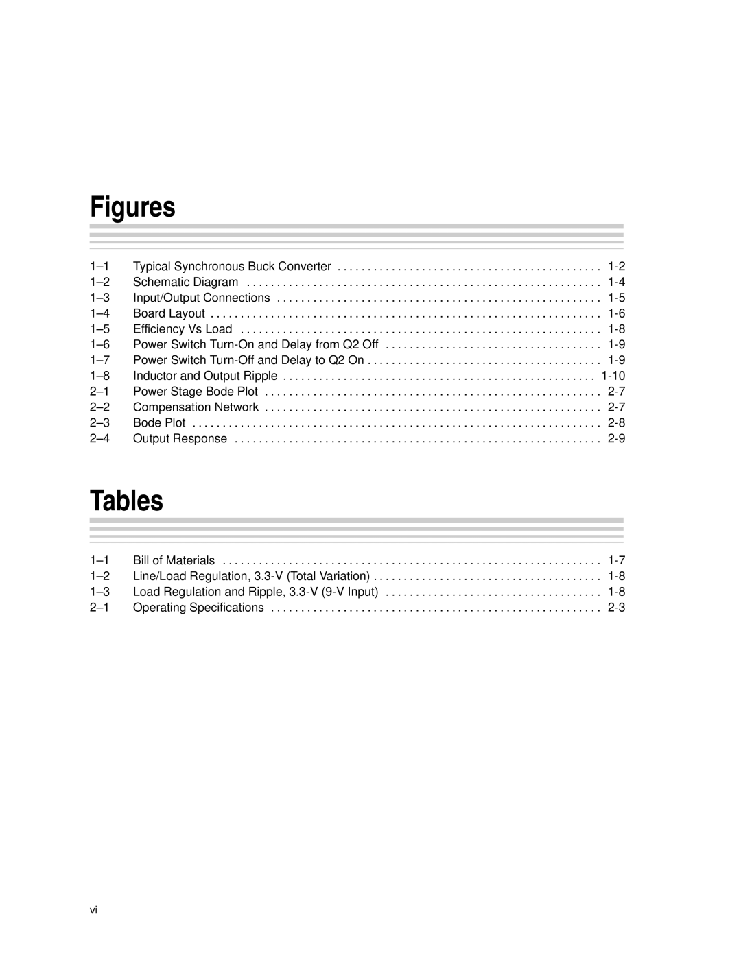 Texas Instruments SLVP089 manual Figures, Tables 