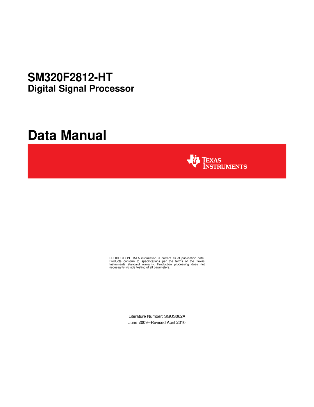 Texas Instruments SM320F2812-HT specifications Data Manual 