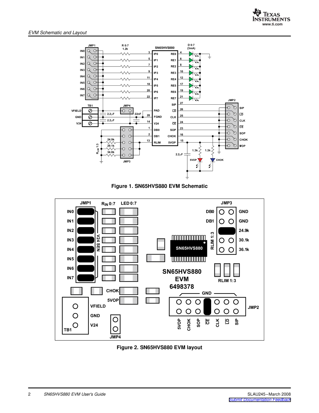 Texas Instruments SLAU245 manual SN65HVS880 EVM 