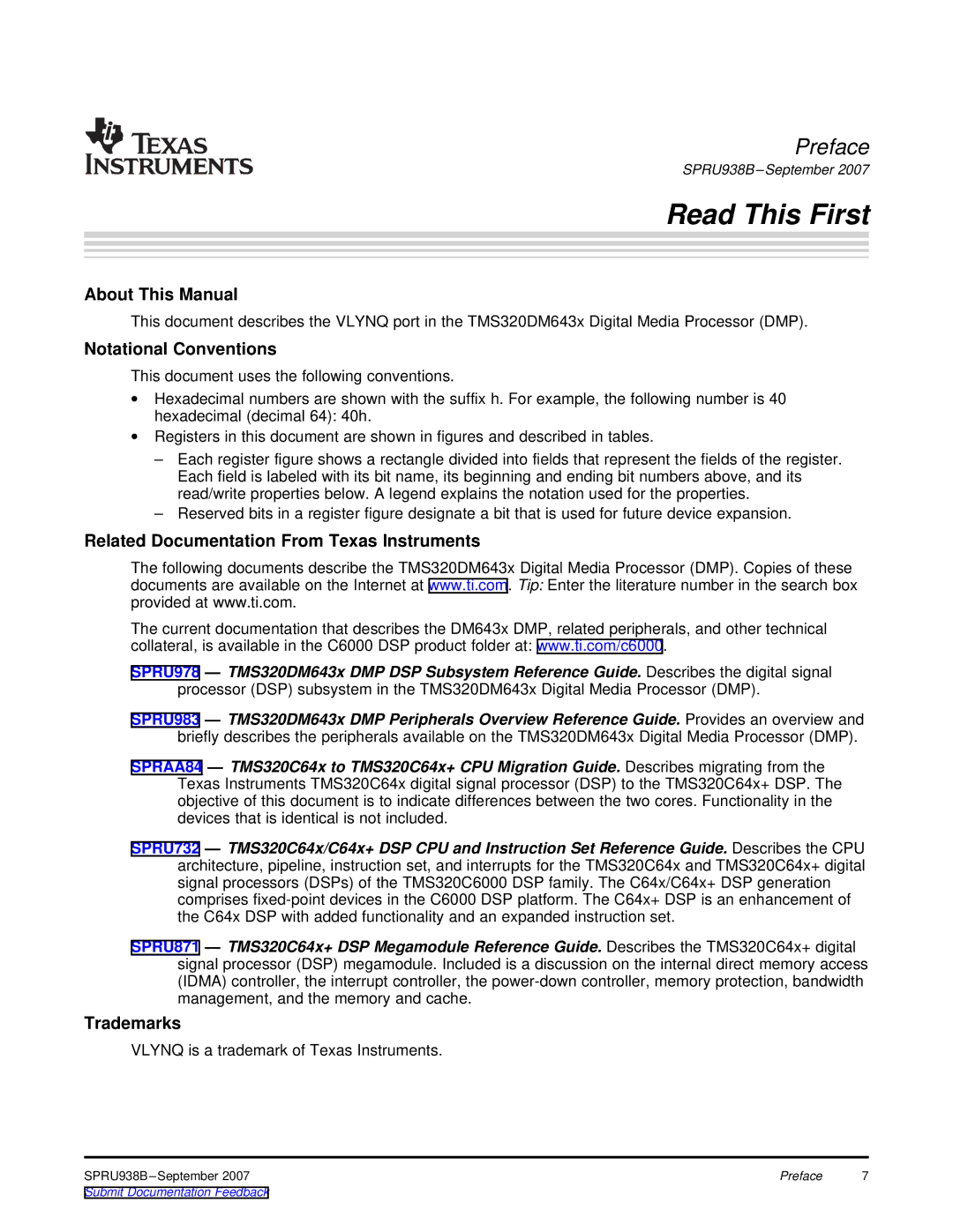 Texas Instruments SPRU938B manual Read This First 