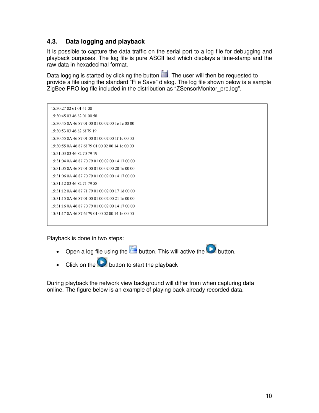 Texas Instruments SWRU157D manual Data logging and playback 