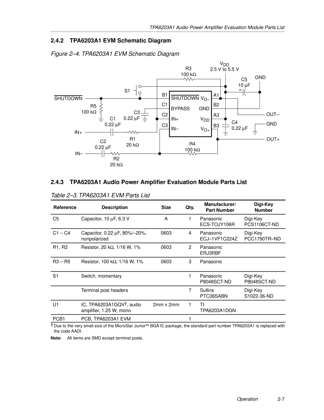 Texas Instruments TAP6203A1 manual 2 TPA6203A1 EVM Schematic Diagram 