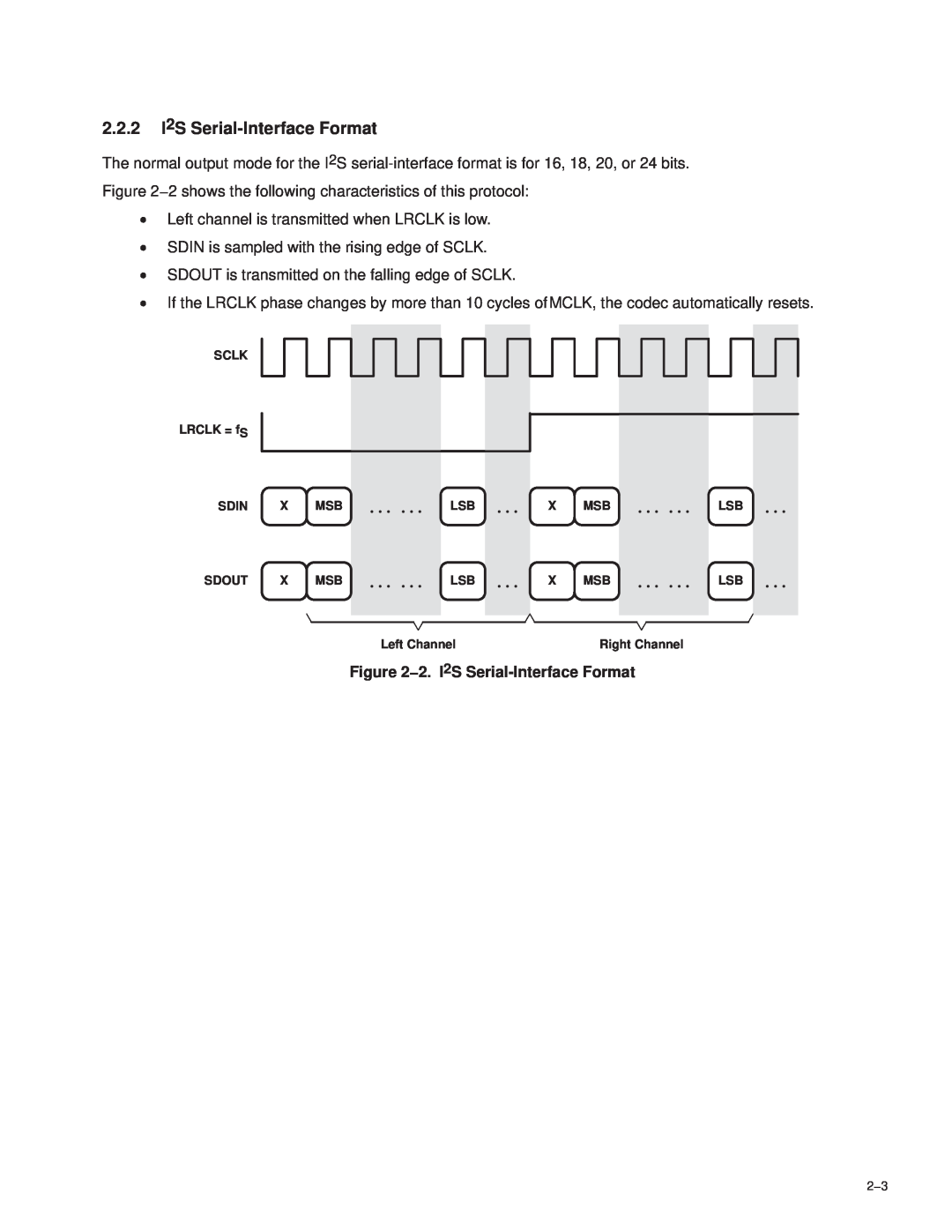Texas Instruments TAS3002 manual 2.2.2I2S Serial-InterfaceFormat, 2. I 2S Serial-InterfaceFormat, … … … … 