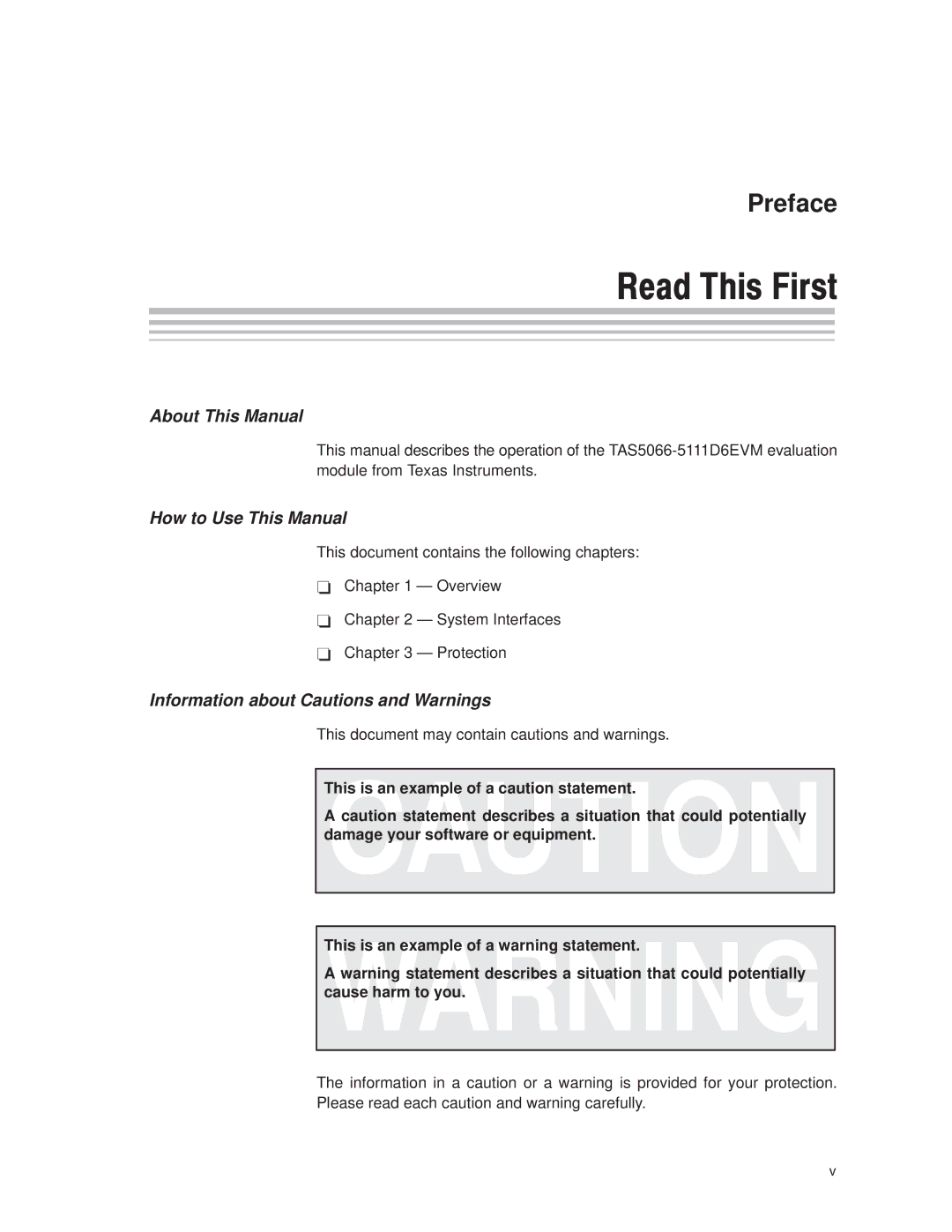 Texas Instruments TAS5066PAG manual Read This First, About This Manual 