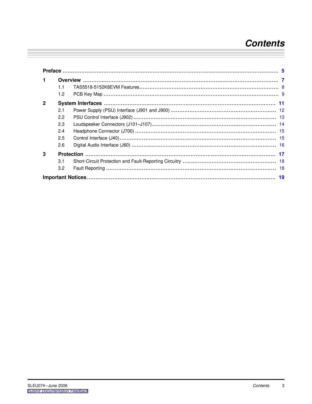 Texas Instruments TAS5518 manual Contents 