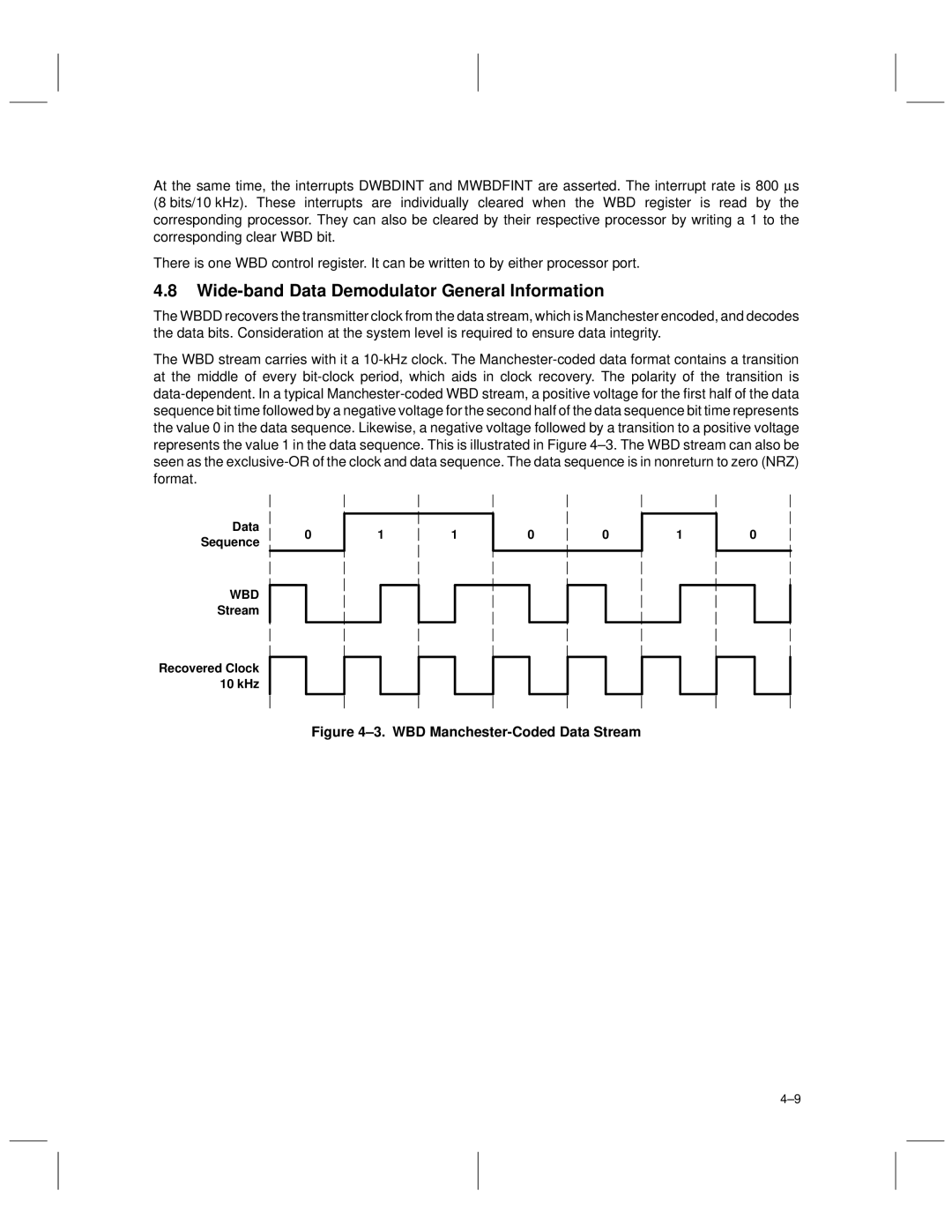 Texas Instruments TCM4300 manual Wide-band Data Demodulator General Information, Wbd 