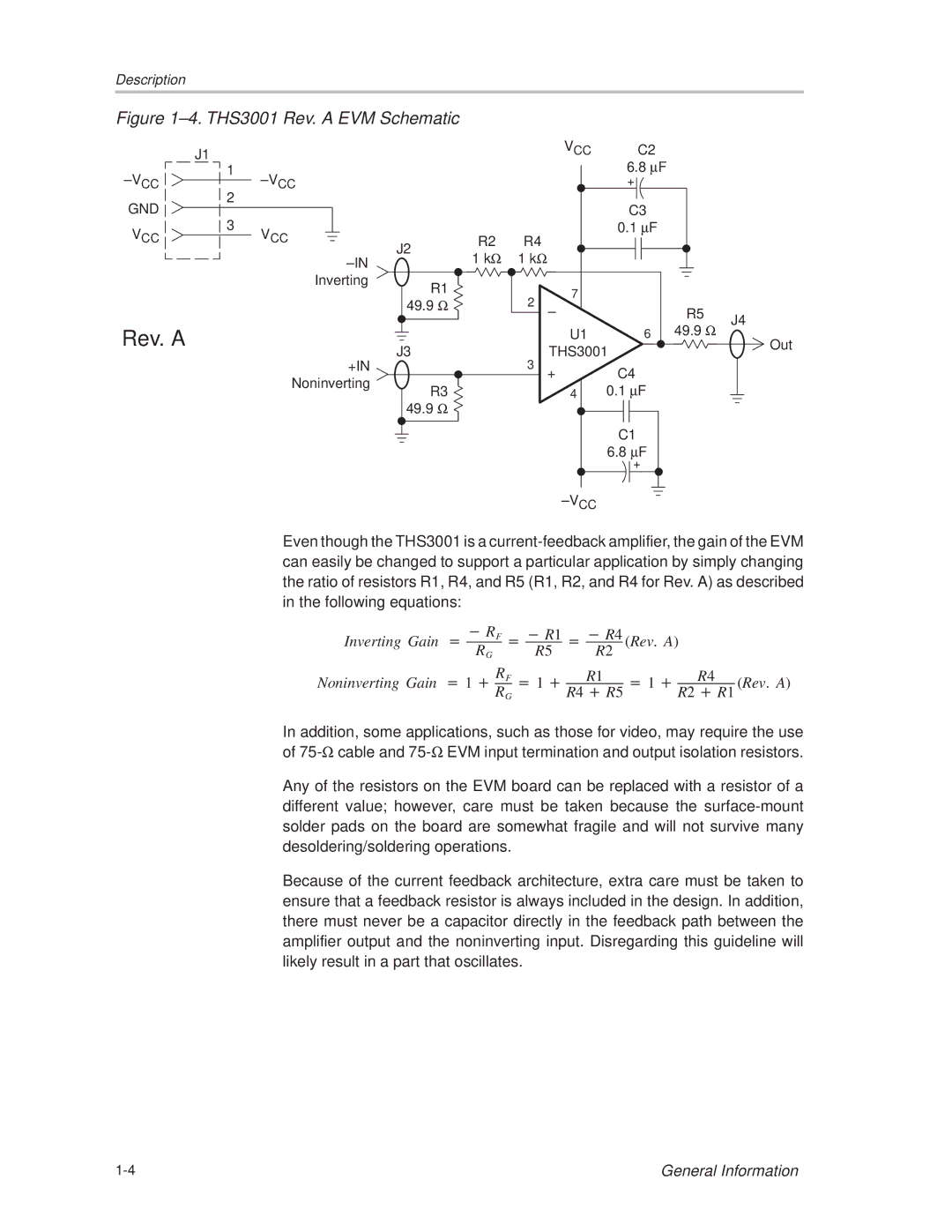 Texas Instruments THS3001 manual Rev. a 