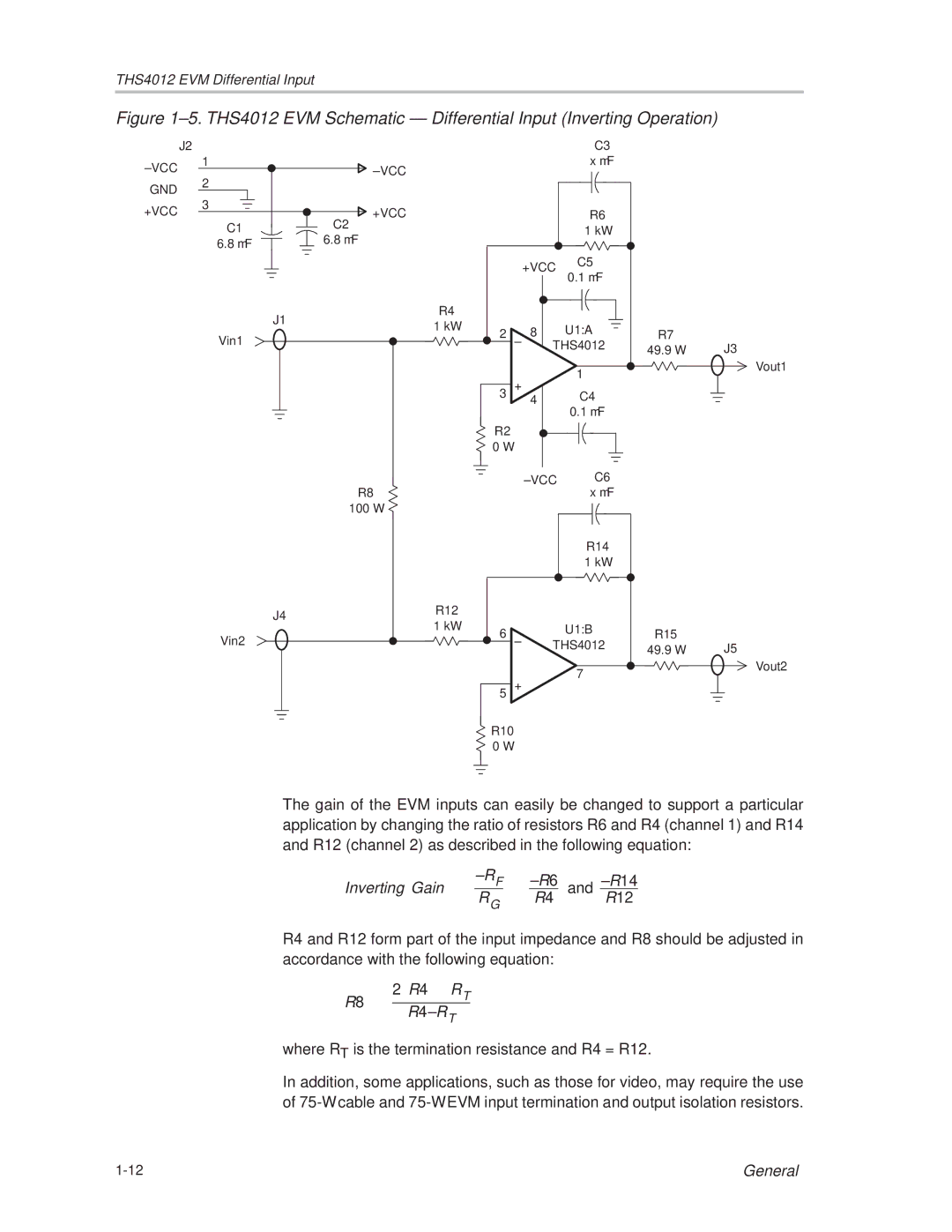 Texas Instruments THS4012 manual R4±RT 