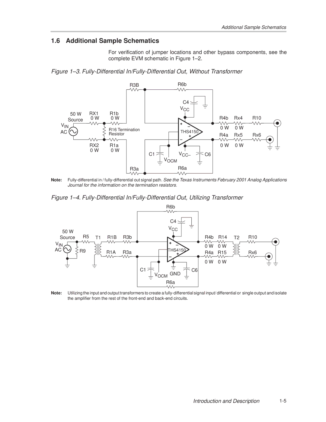 Texas Instruments THS4150 manual Additional Sample Schematics 