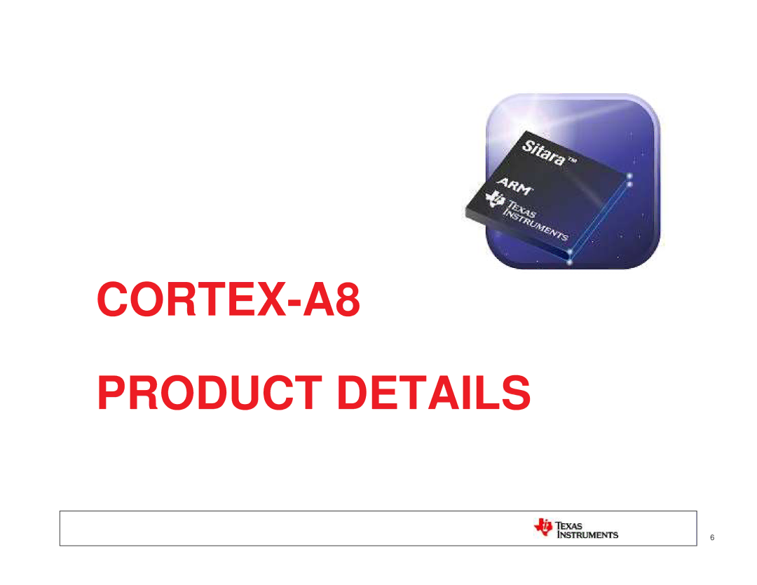 Texas Instruments TI SITARA manual CORTEX-A8 Product Details 