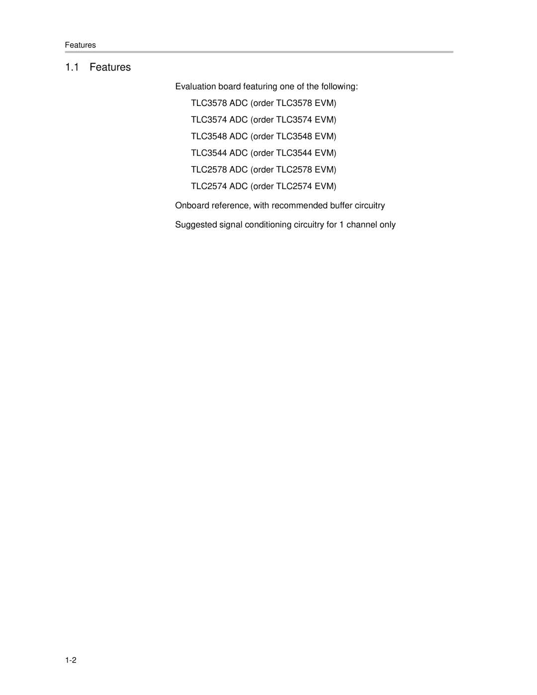 Texas Instruments TLC3578EVM manual Features 