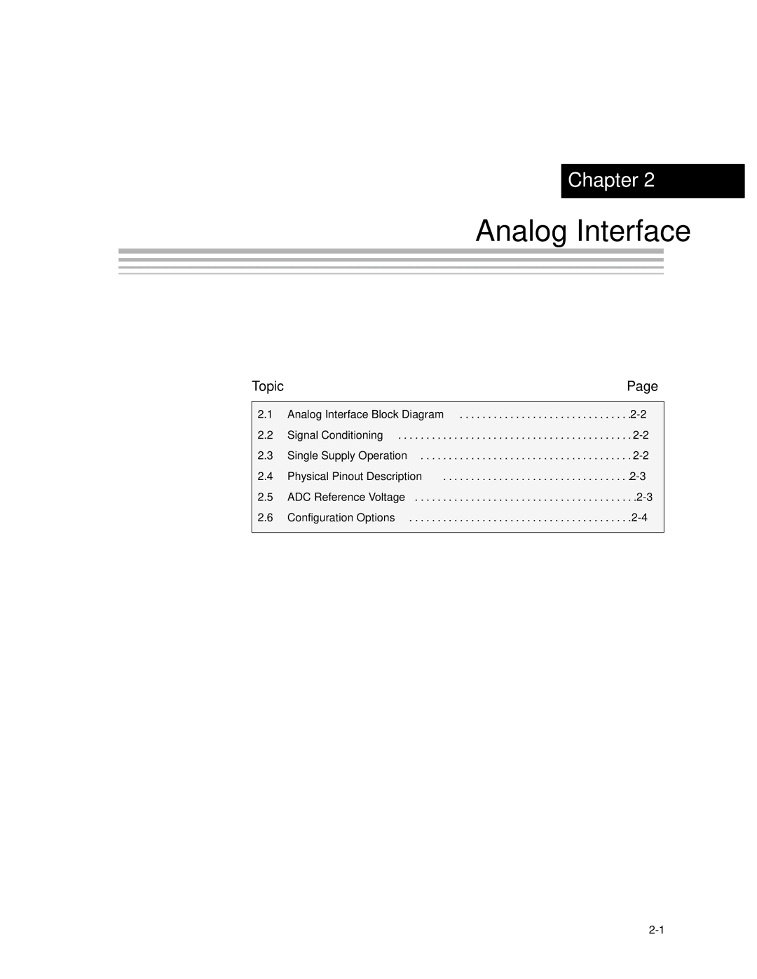 Texas Instruments TLC3578EVM manual Analog Interface, Topic 