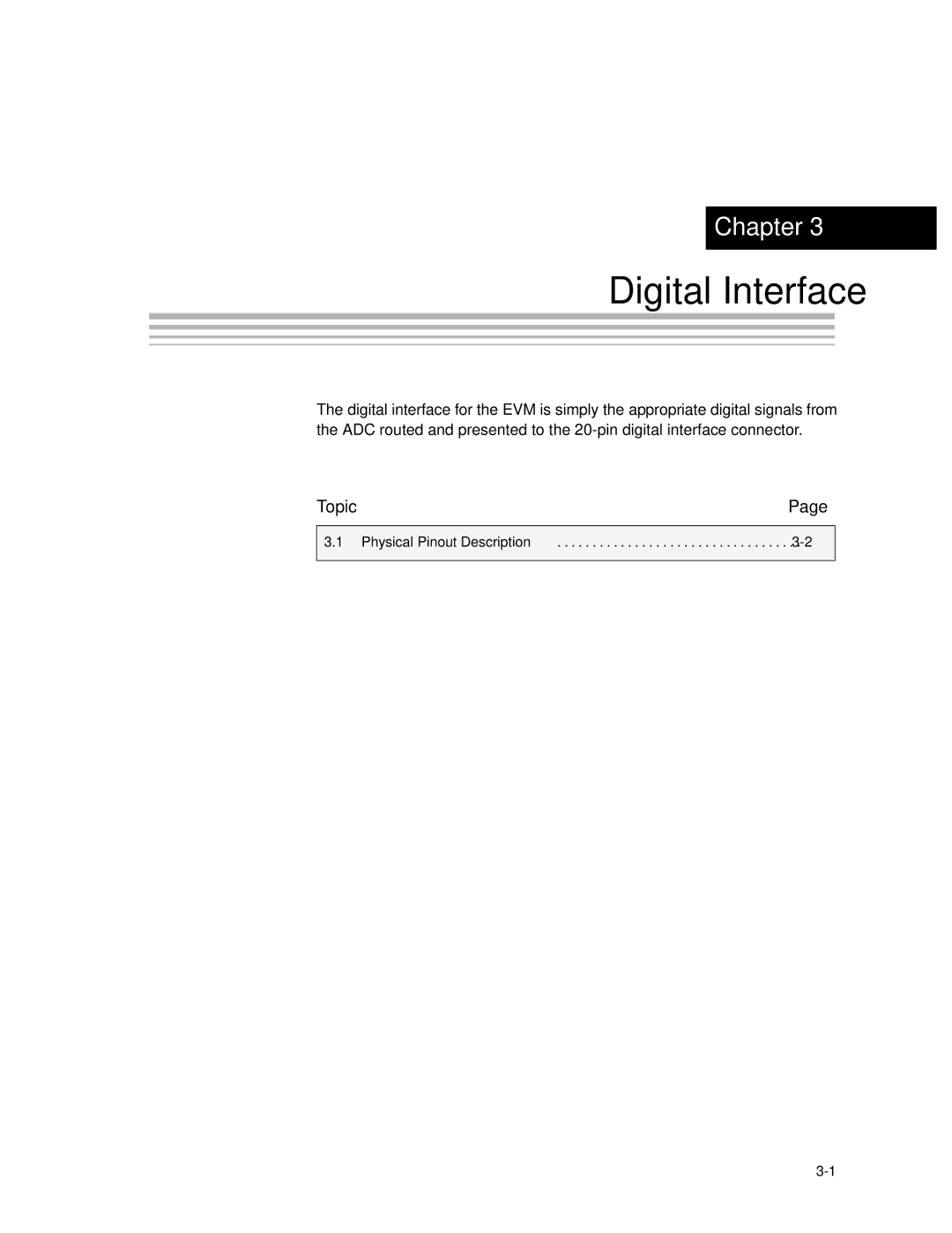 Texas Instruments TLC3578EVM manual Digital Interface 