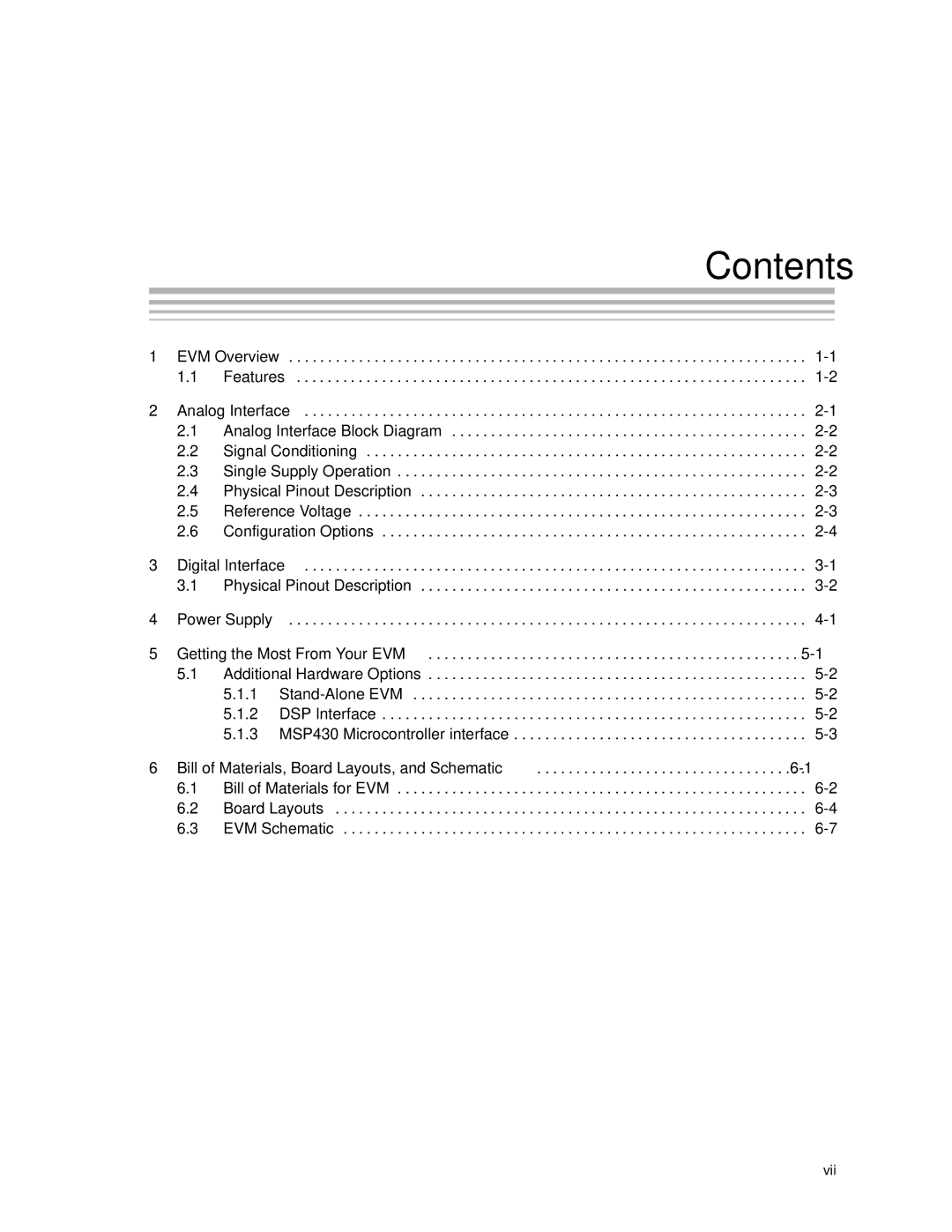 Texas Instruments TLC3578EVM manual Contents 