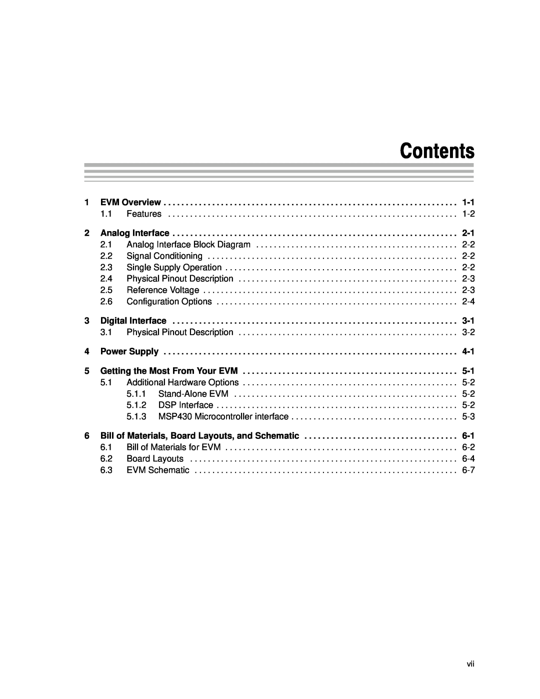 Texas Instruments TLC3578EVM manual Contents 
