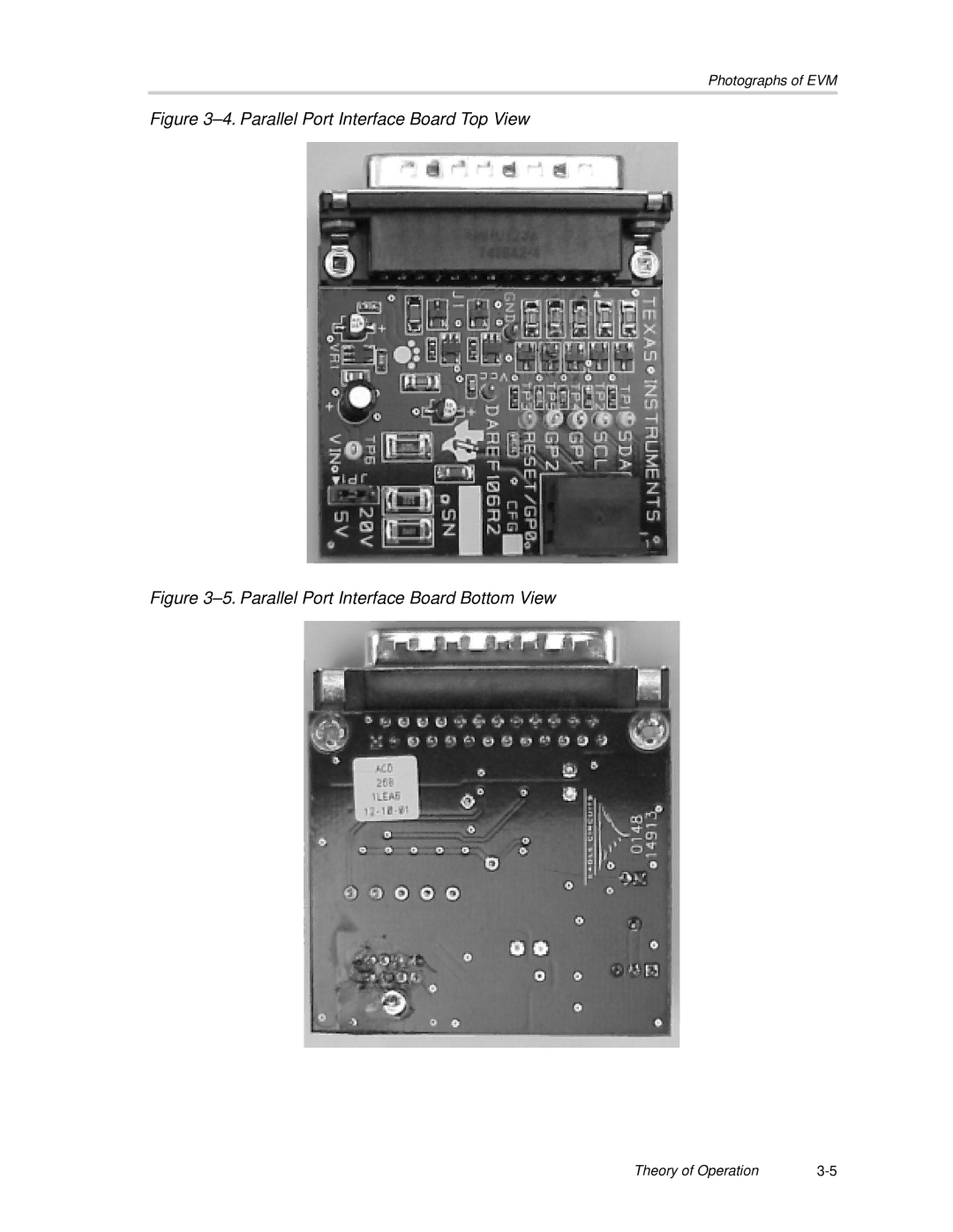 Texas Instruments TLV320AIC23, TLV320DAC23 manual Parallel Port Interface Board Top View 