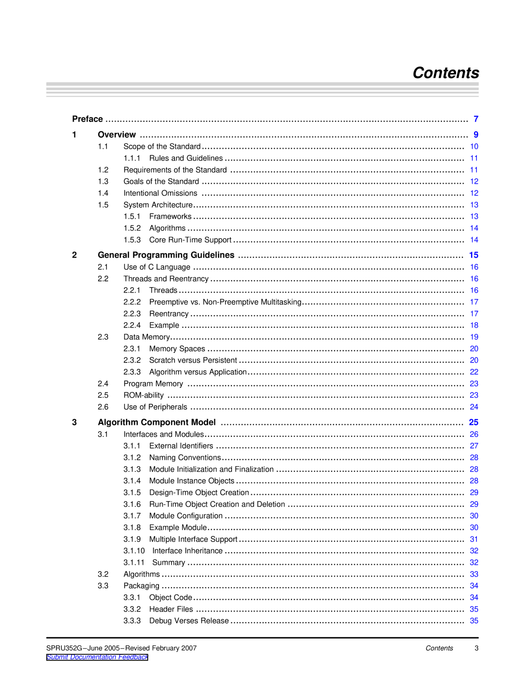 Texas Instruments TMS320 DSP manual Contents 