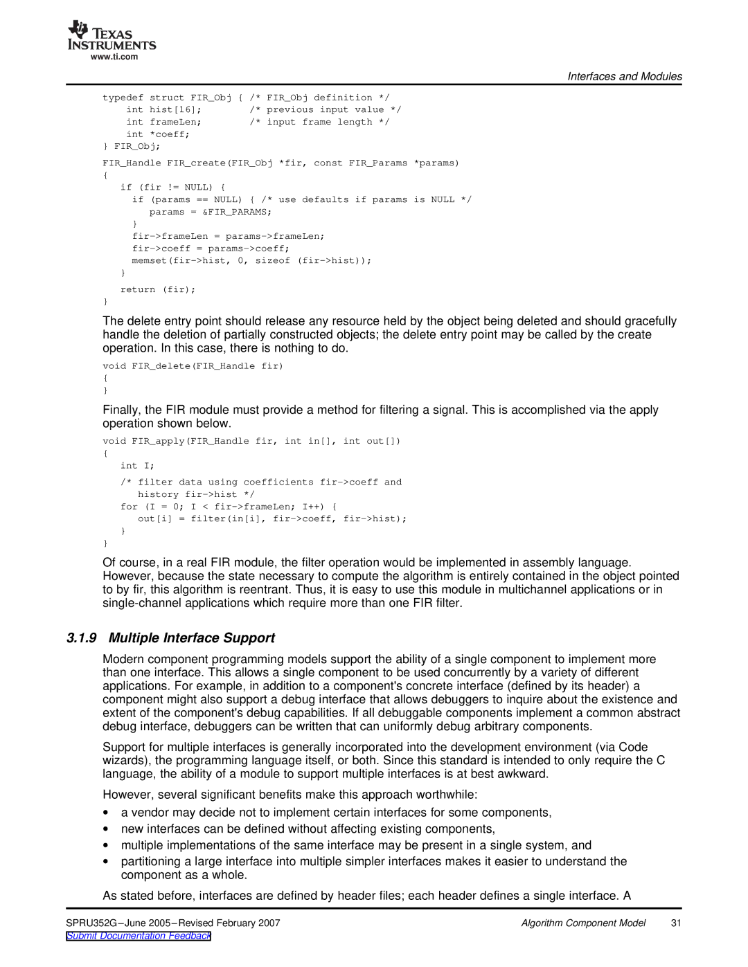 Texas Instruments TMS320 DSP manual Multiple Interface Support 