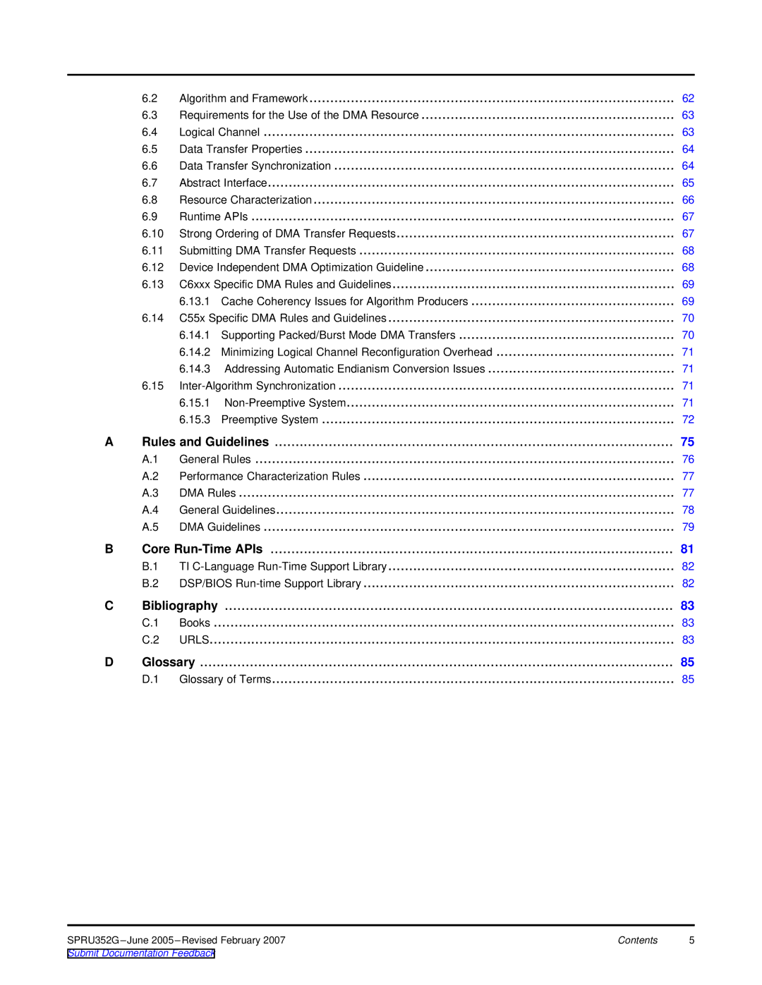 Texas Instruments TMS320 DSP manual Urls 