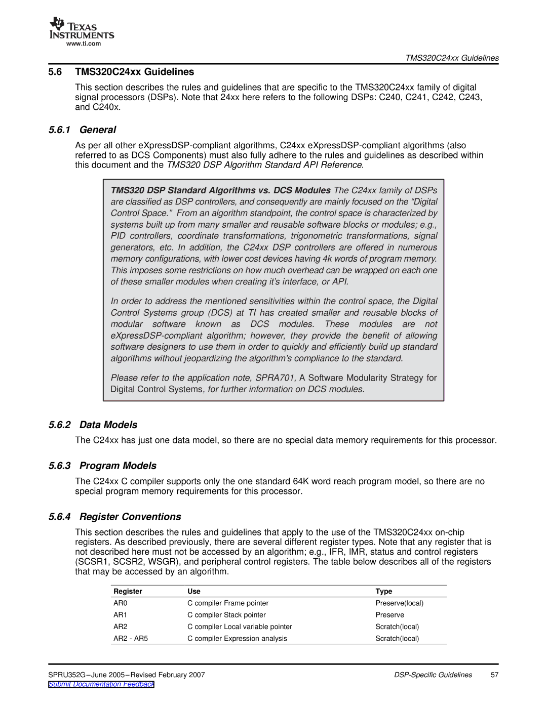 Texas Instruments TMS320 DSP manual TMS320C24xx Guidelines, General 