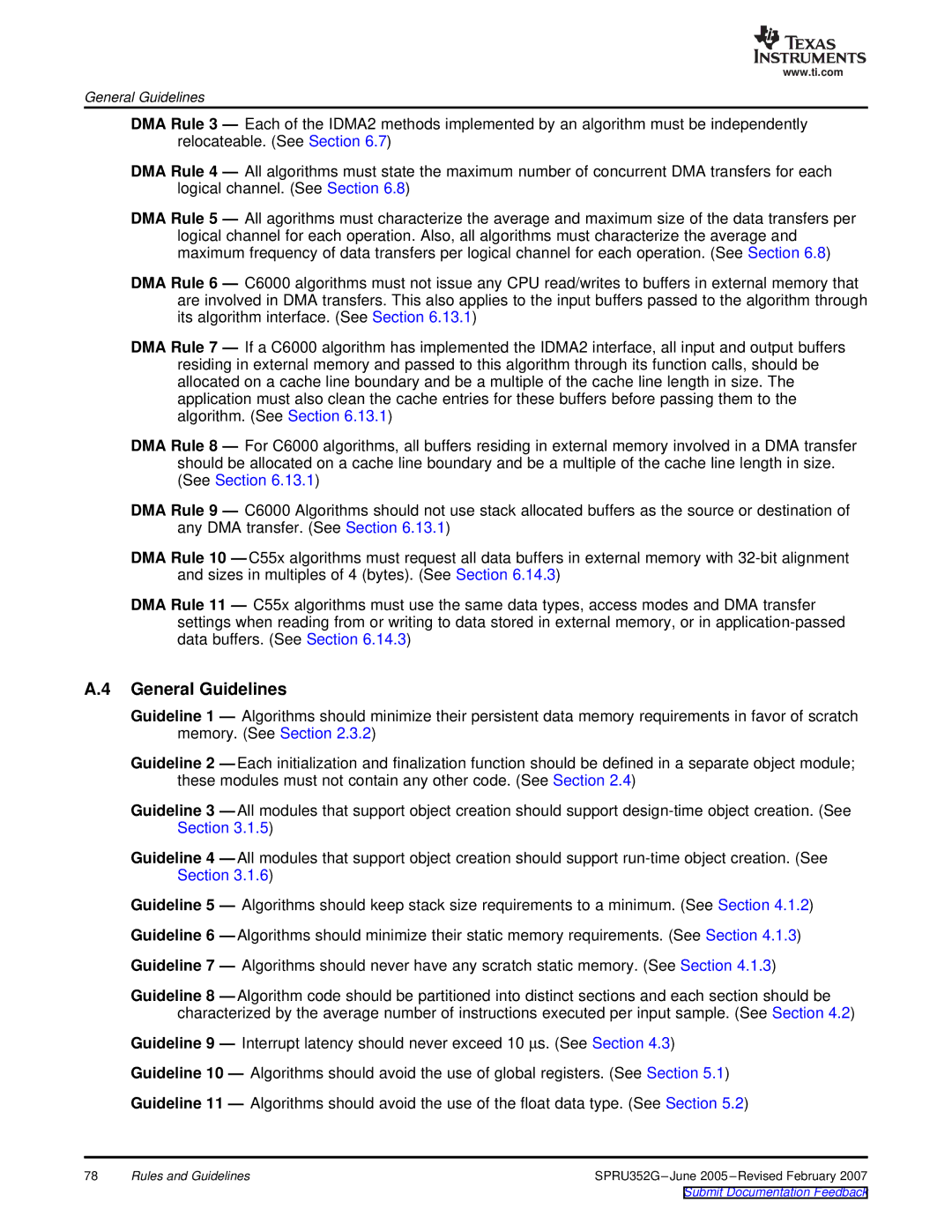 Texas Instruments TMS320 DSP manual General Guidelines 