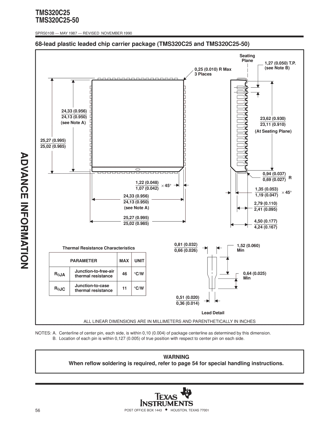 Texas Instruments TMS320 specifications Advance 