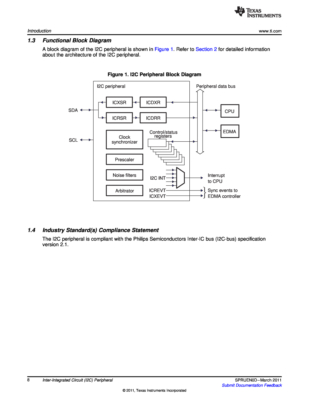 Texas Instruments TMS320C642X manual 1.3Functional Block Diagram, 1.4Industry Standards Compliance Statement 