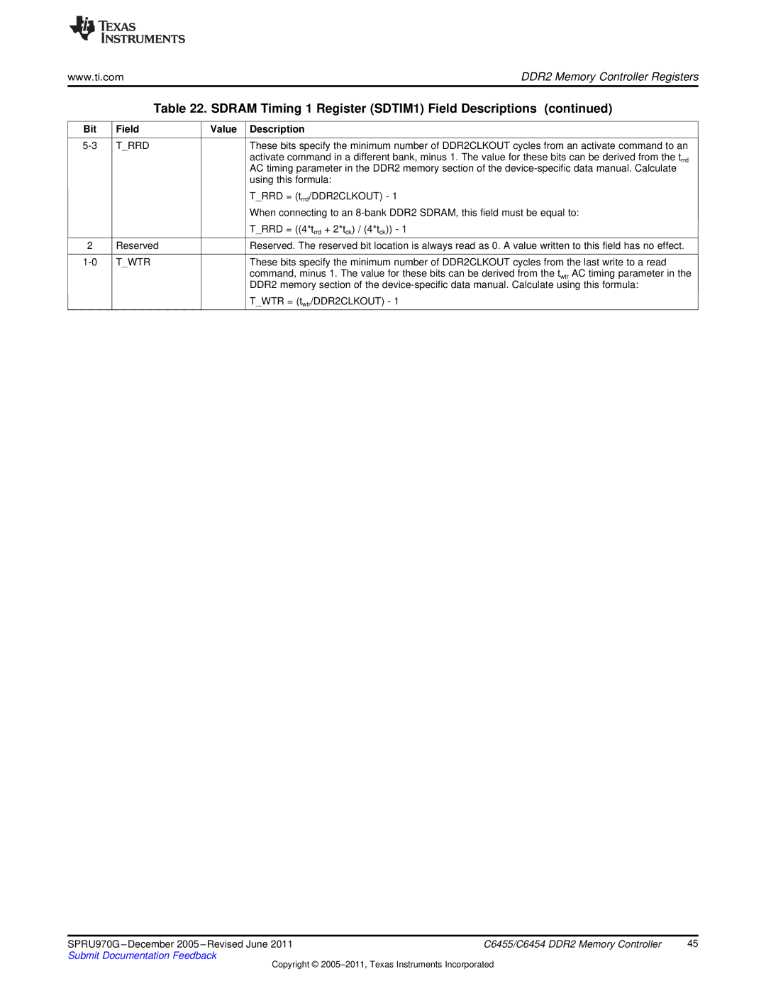 Texas Instruments TMS320C6455 manual Using this formula 