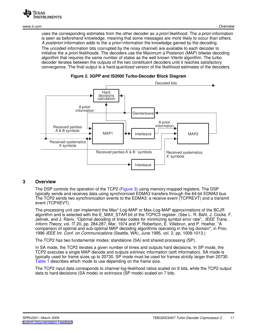 Texas Instruments TMS320C6457 DSP manual Overview, GPP and IS2000 Turbo-Decoder Block Diagram 