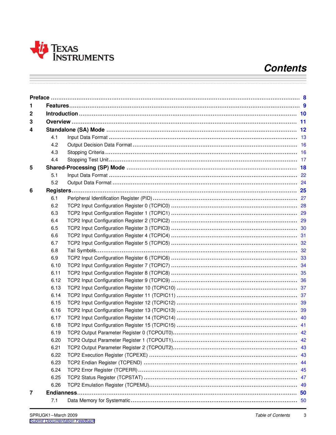 Texas Instruments TMS320C6457 DSP manual Contents 