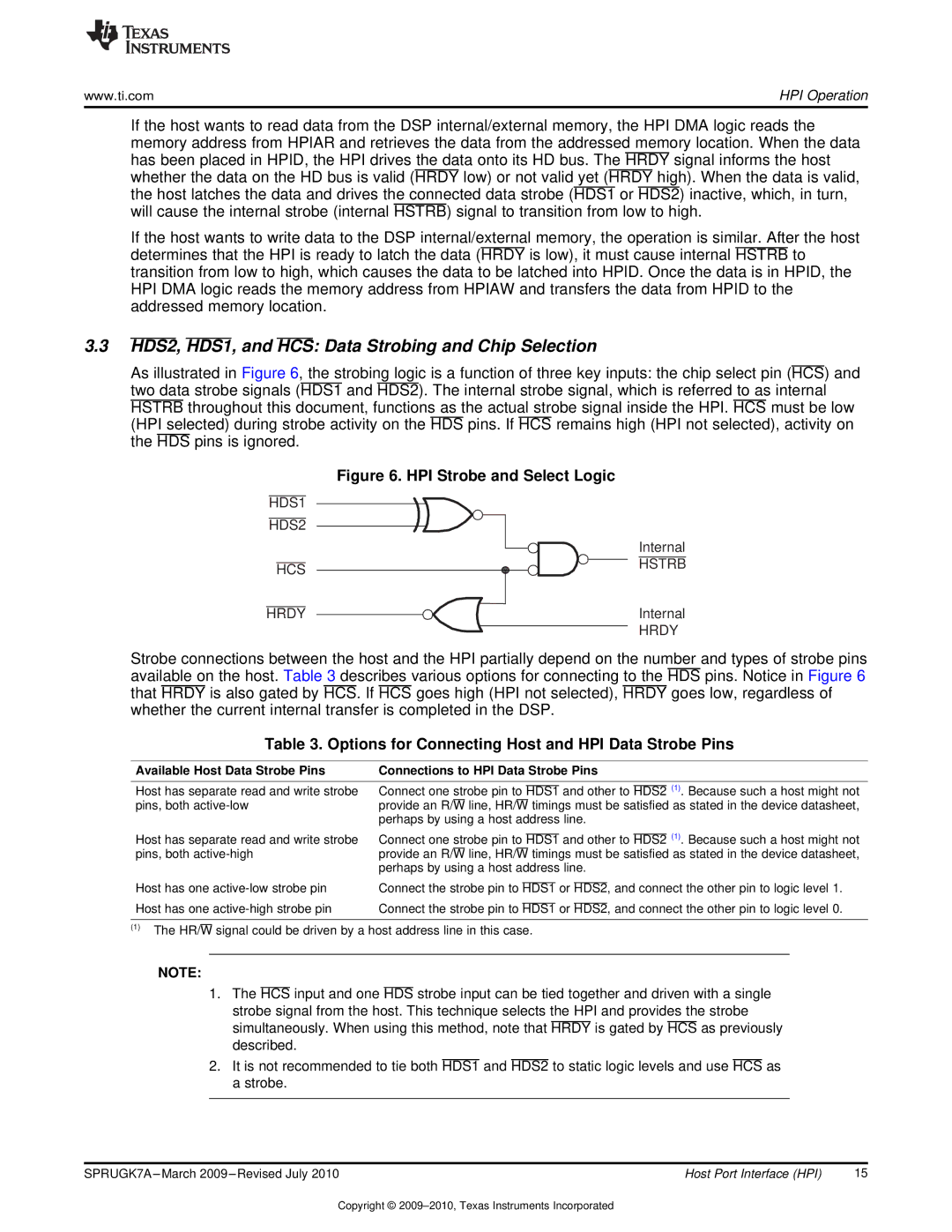 Texas Instruments TMS320C6457 manual HDS2, HDS1, and HCS Data Strobing and Chip Selection, Available Host Data Strobe Pins 