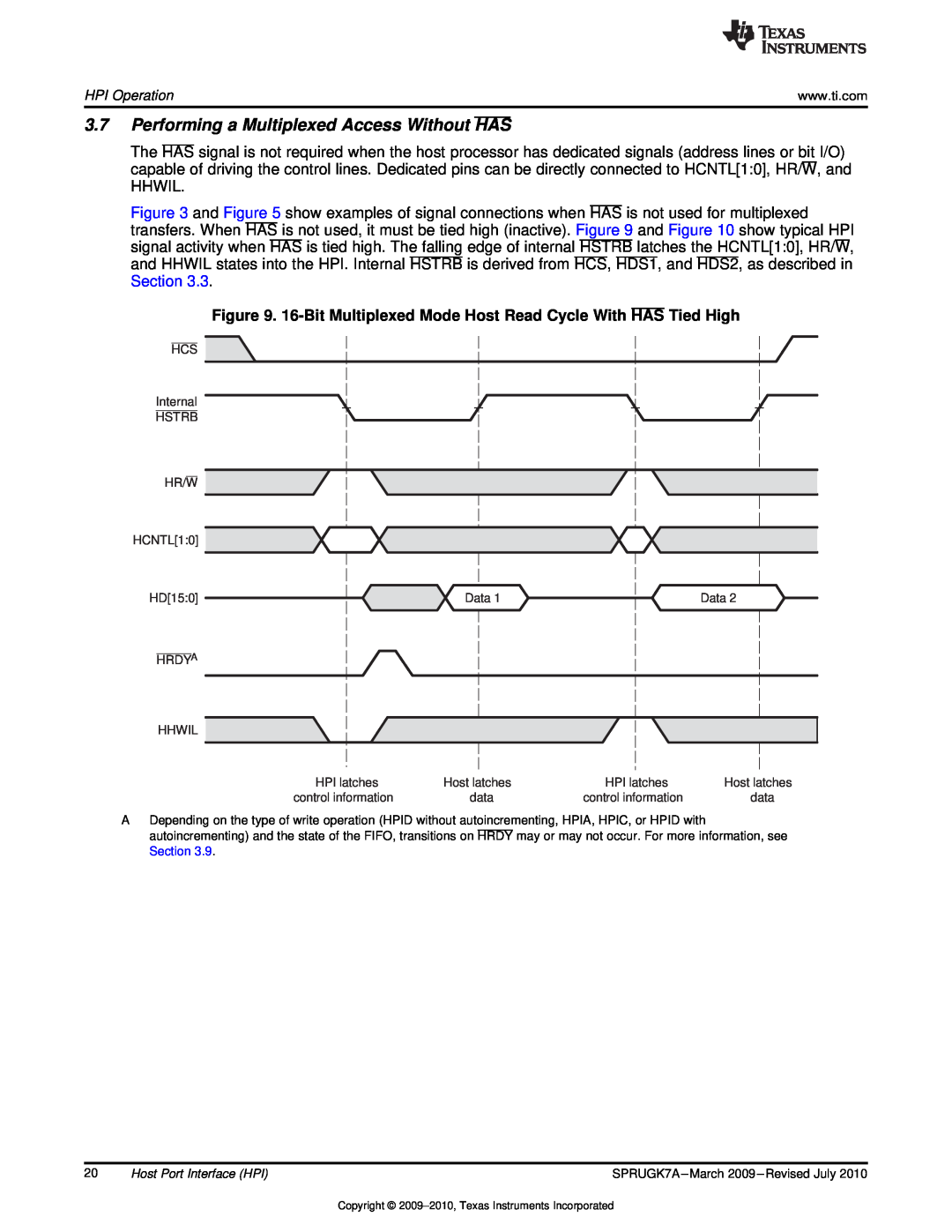 Texas Instruments TMS320C6457 manual Performing a Multiplexed Access Without HAS 