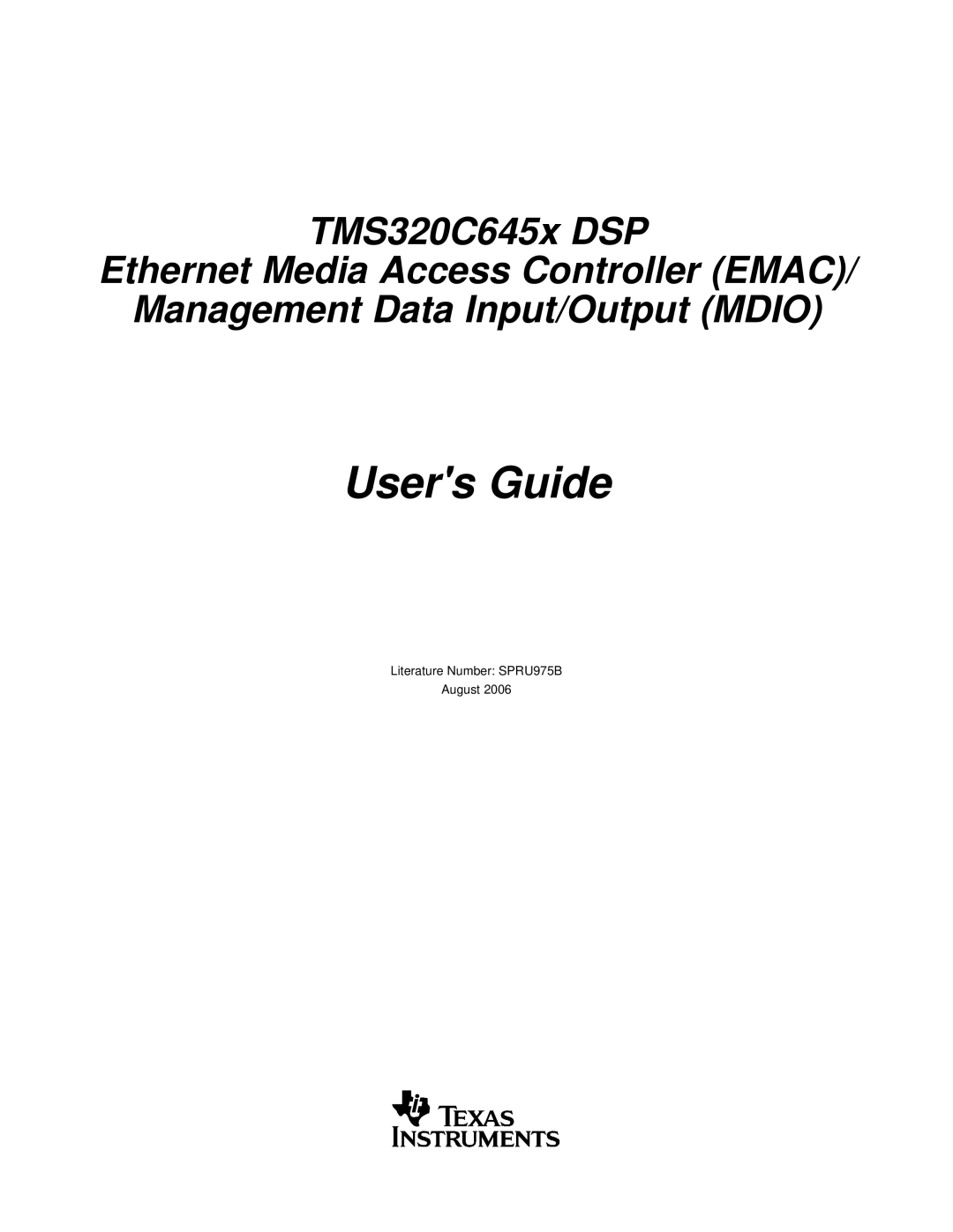 Texas Instruments TMS320C645x DSP manual Users Guide 