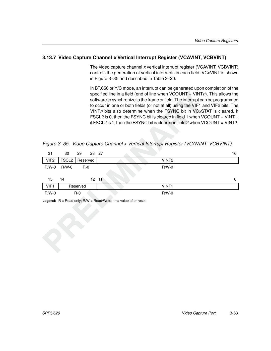 Texas Instruments TMS320C64x DSP manual VIF2 FSCL2, VINT2, VIF1, VINT1 