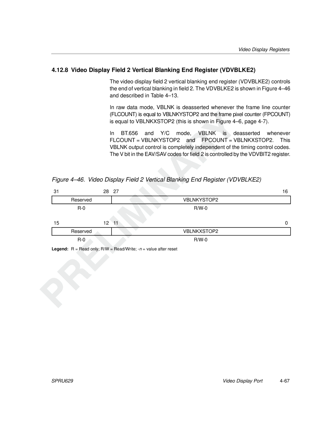 Texas Instruments TMS320C64x DSP manual VBLNKYSTOP2, VBLNKXSTOP2 