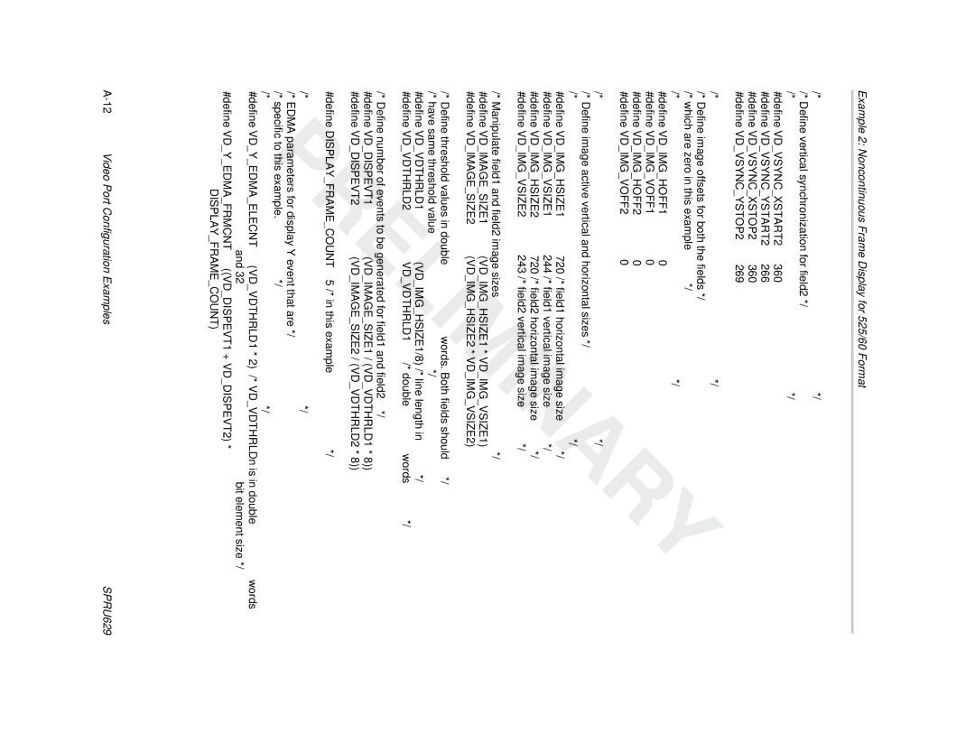 Texas Instruments TMS320C64x DSP manual VDIMGHSIZE1 * VDIMGVSIZE1 